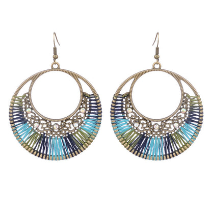 Handcrafted Bohemian Circular Earrings Vintage Style