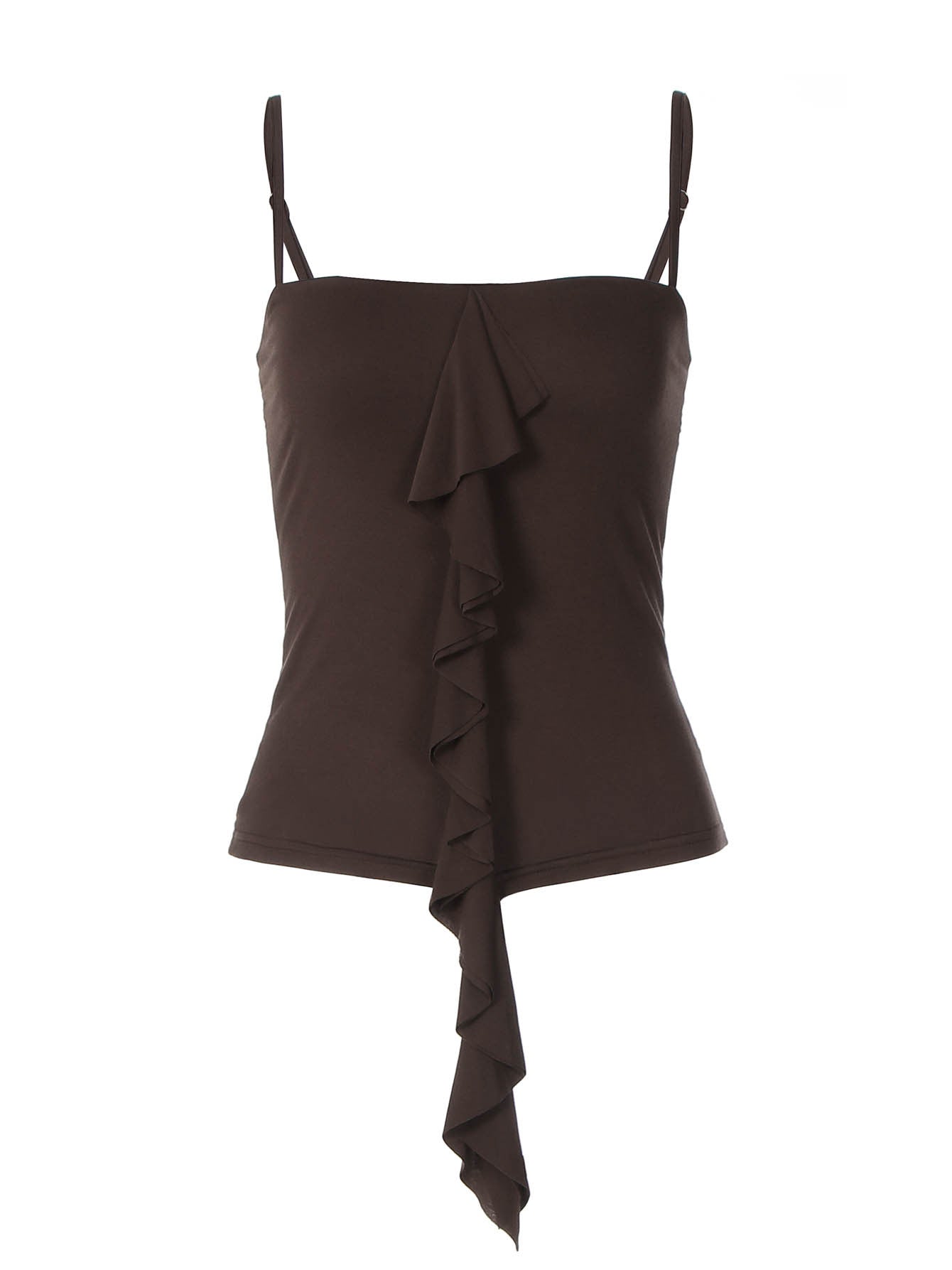 Trendy Casual Slim Fit Solid Color Cami Top with Ribbons