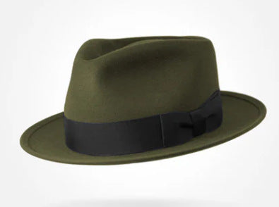 Classic Wool Felt Fedora Hat for Autumn and Winter