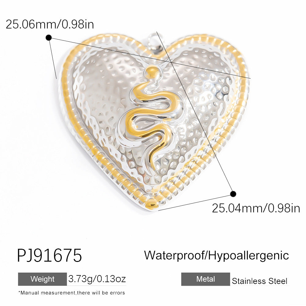 Heart Pendant Stainless Steel Necklace Trendy DIY Jewelry Accessories