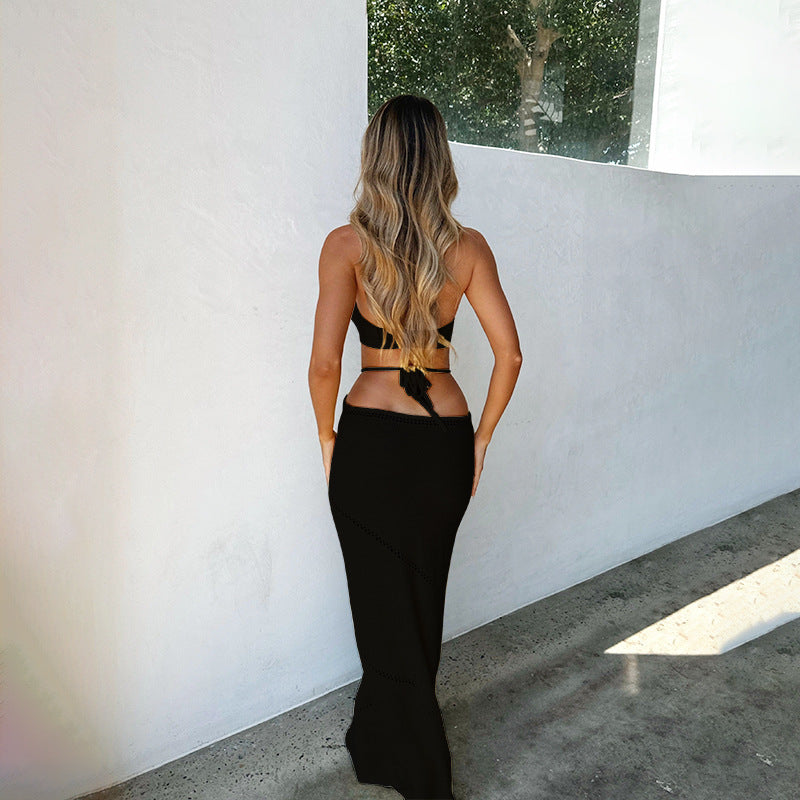 Sexy Hollow Out Knit Slim Swim Cover Up