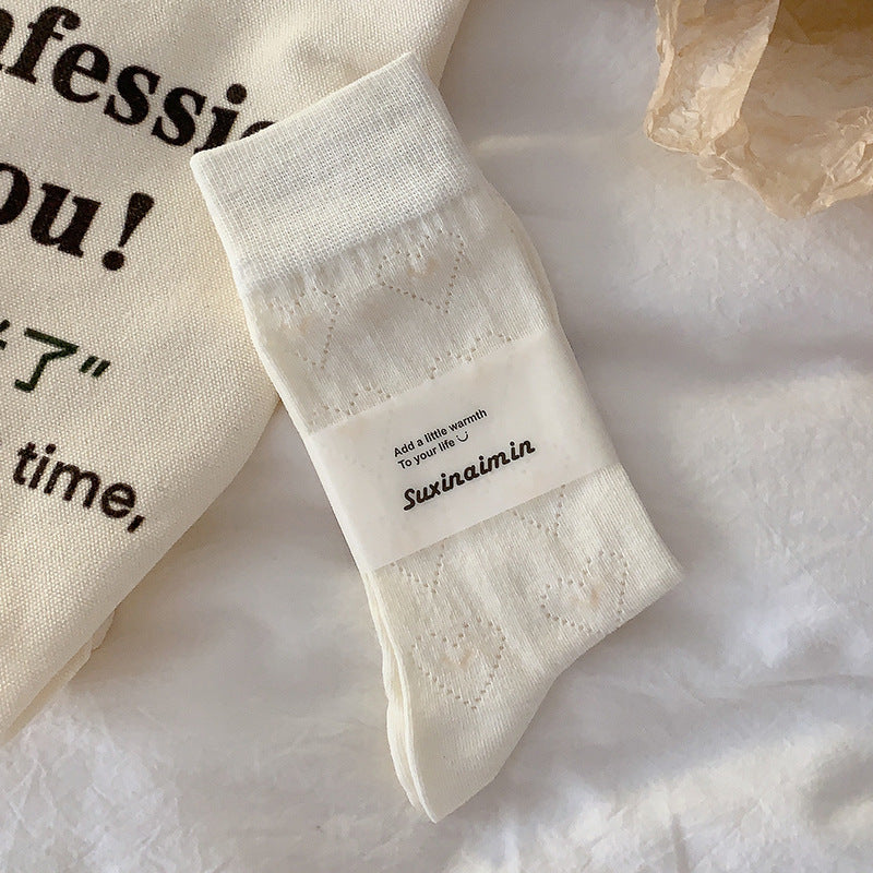 Solid Color Mesh Breathable Thin Socks