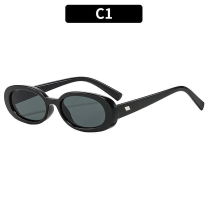 Trendy Oval Sunglasses UV400 Protection for Outdoor Fashion