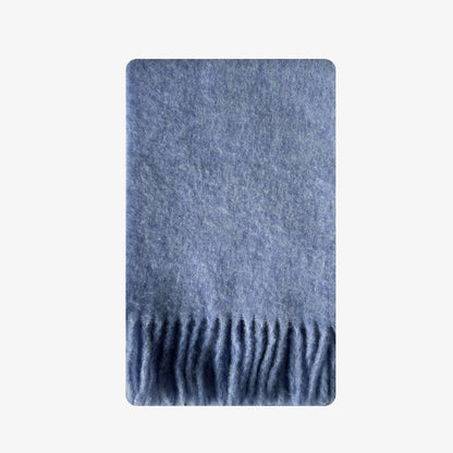 Winter Solid Color Thick Tassel Wool Scarf