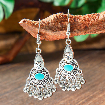 Bohemian Geometric Turquoise Earrings Set