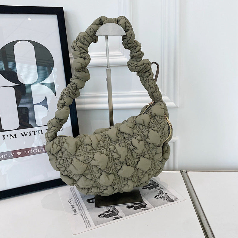Chic Puffed Women's Shoulder Bag Trendy Nylon Crossbody Bag