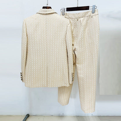 Patterned Suit Set Trendy Urban Style