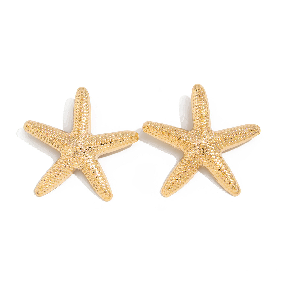 Starfish And Shell Earrings Natural Alloy Ocean Style