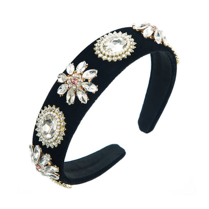 Baroque Pearl Headband with Rhinestones for Women