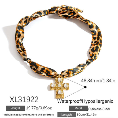 Stainless Steel Scarf Necklace with Fruit and Animal Pendants