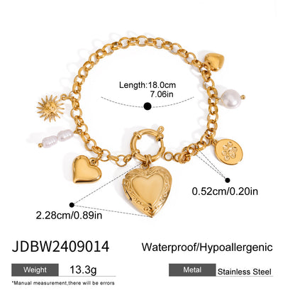 Minimalist Heart Pendants Tassel Chain Bracelet