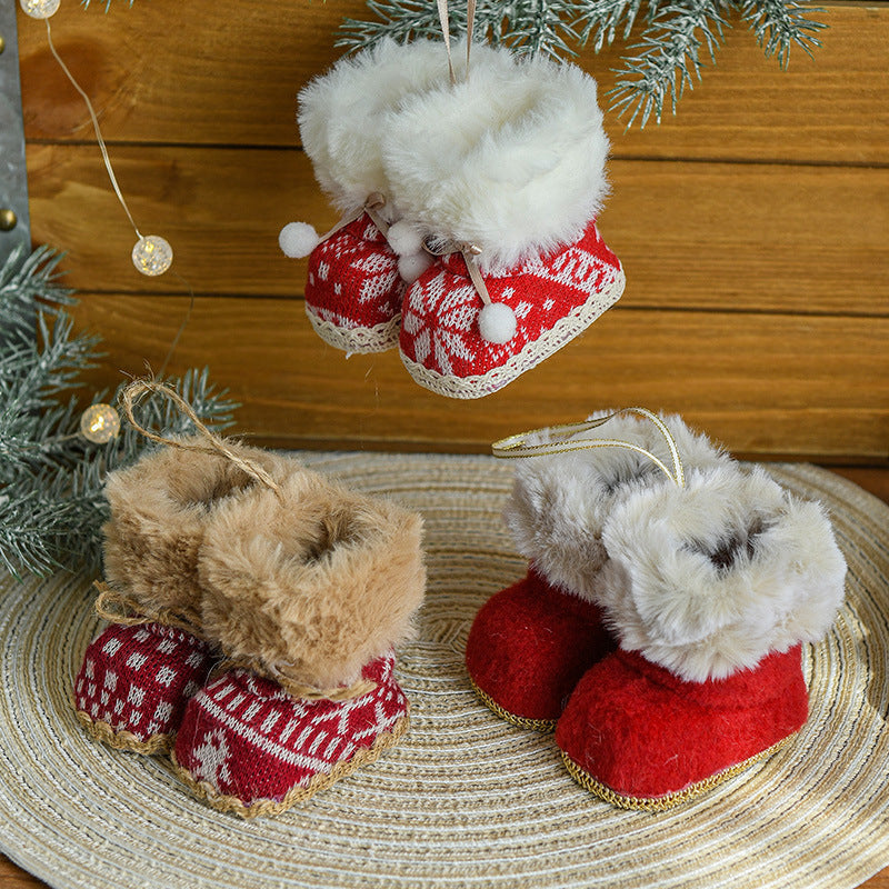 Creative Plush Christmas Boot Christmas Tree Hanging