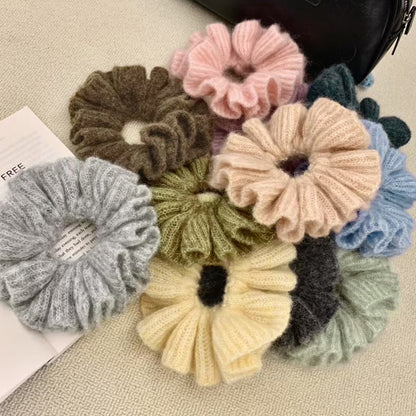 High-Quality Alpaca Wool Soft Hair Ties Oversized Hair Accessories