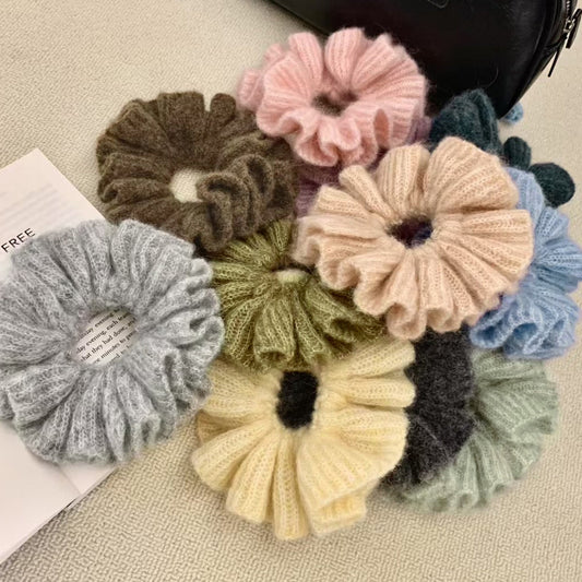 High-Quality Alpaca Wool Soft Hair Ties Oversized Hair Accessories