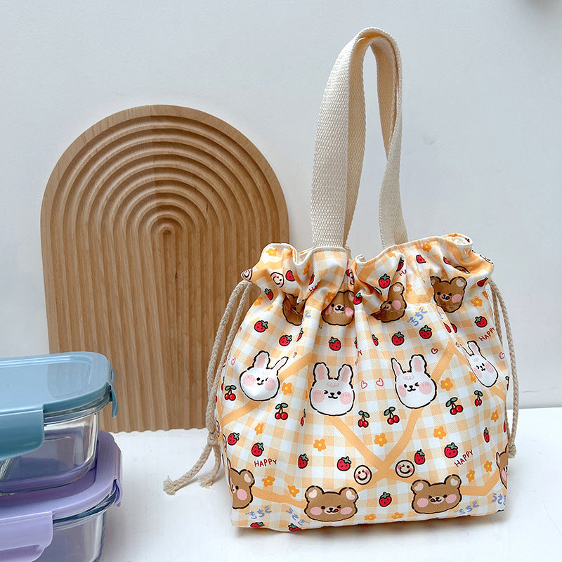 Trendy Waterproof Lunch Bag with Drawstring Closure