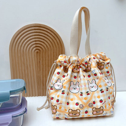 Trendy Waterproof Lunch Bag with Drawstring Closure