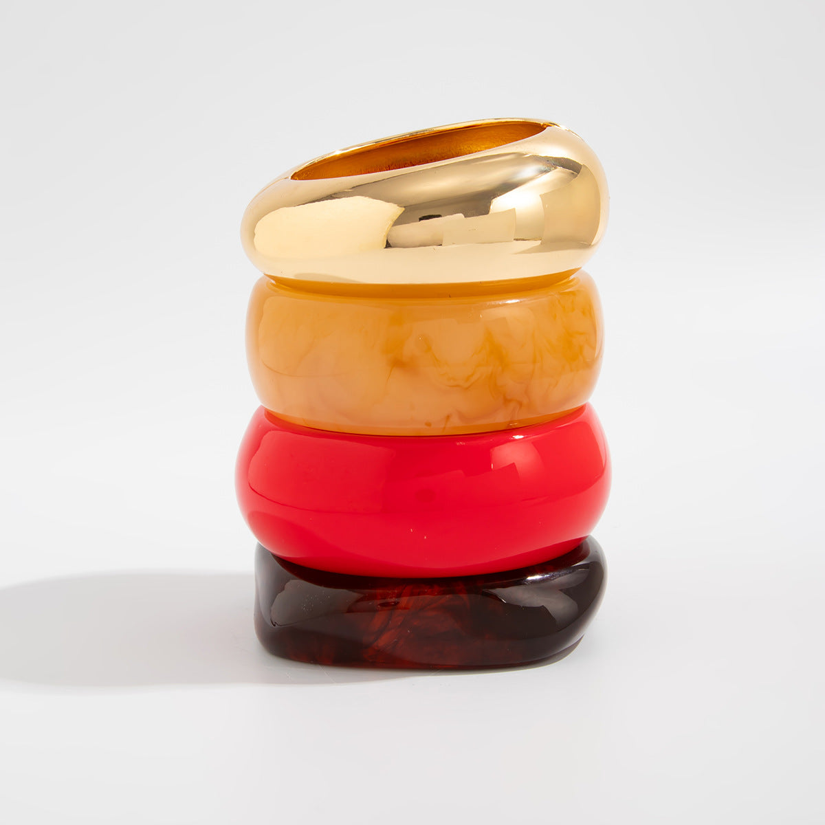 Fashionable Gradient Acrylic Wide Bracelet Geometric Resin Jewelry