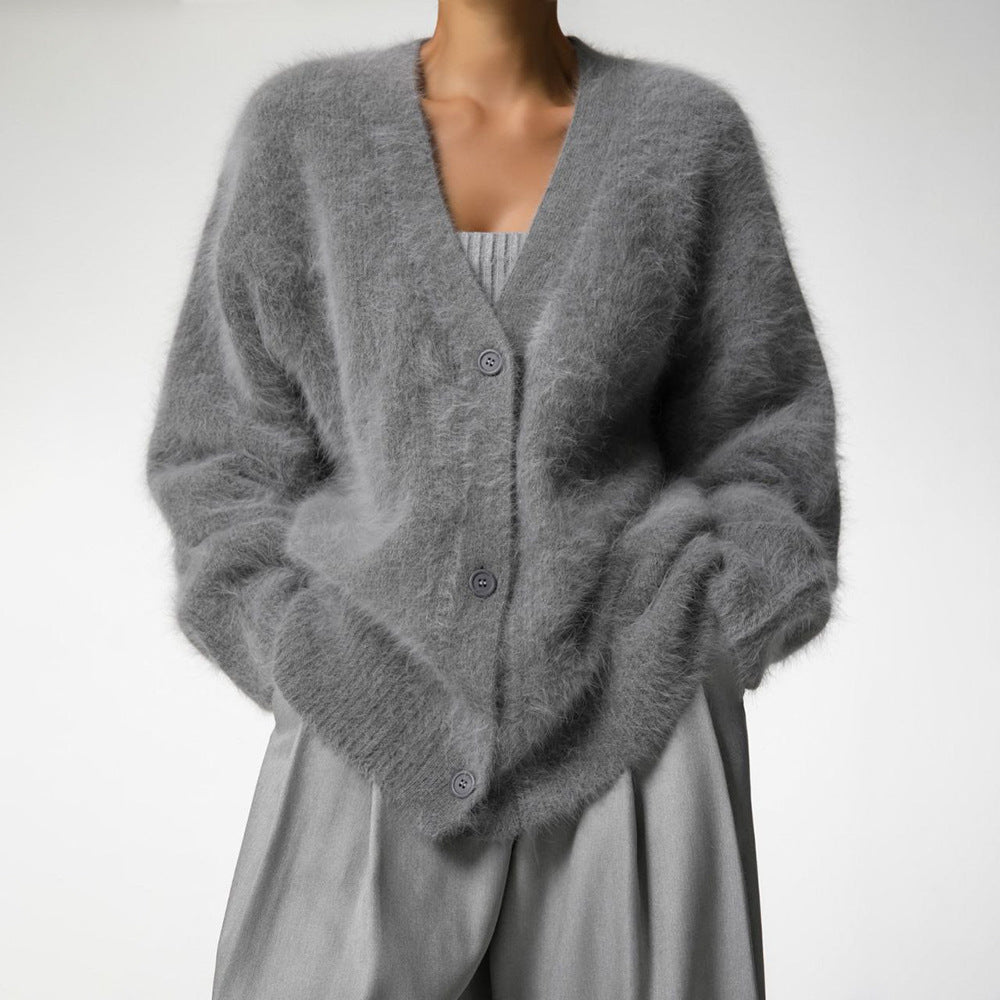 Cozy Chunky Knit Cardigan V-Neck Sweater