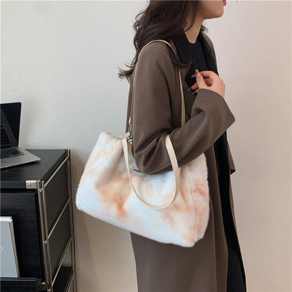 Stylish Leopard Print Plush Tote Bag for Women