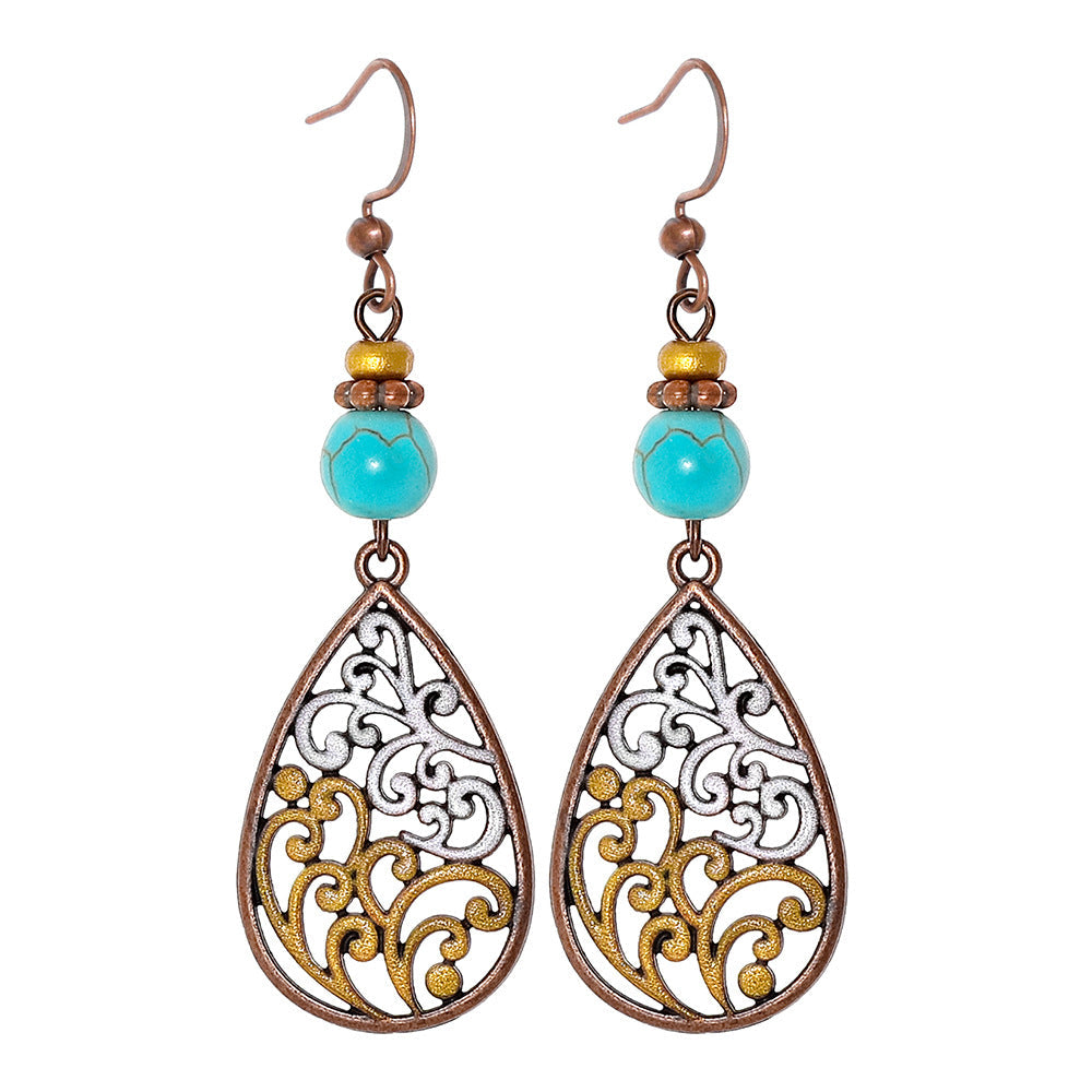Bohemian Vintage Inspired Earrings with Feather and Tassel Elements