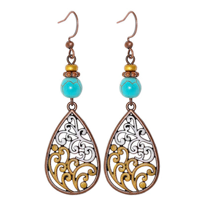 Bohemian Vintage Inspired Earrings with Feather and Tassel Elements