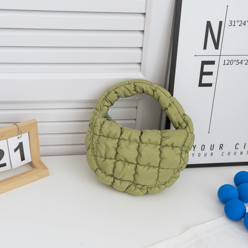 Mini Cloud Bag with Ruching Stylish Nylon Tote