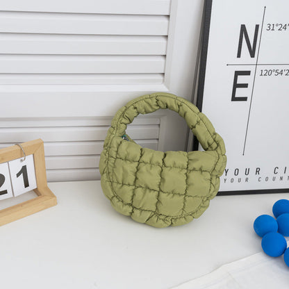 Mini Cloud Bag with Ruching Stylish Nylon Tote