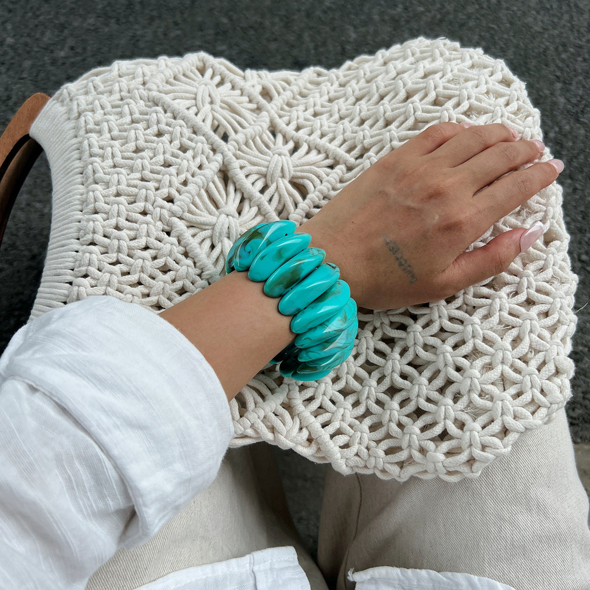 Unique Resin Gradient Bangle Stylish Stretch Bracelet