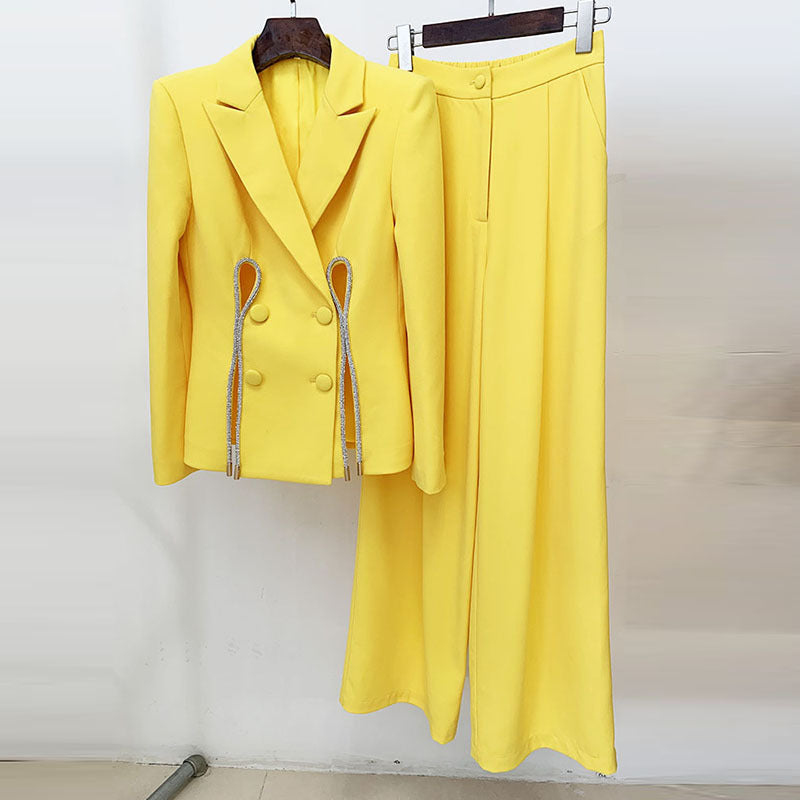 Cutout Pantsuit Set Stylish Two-Piece Outfit