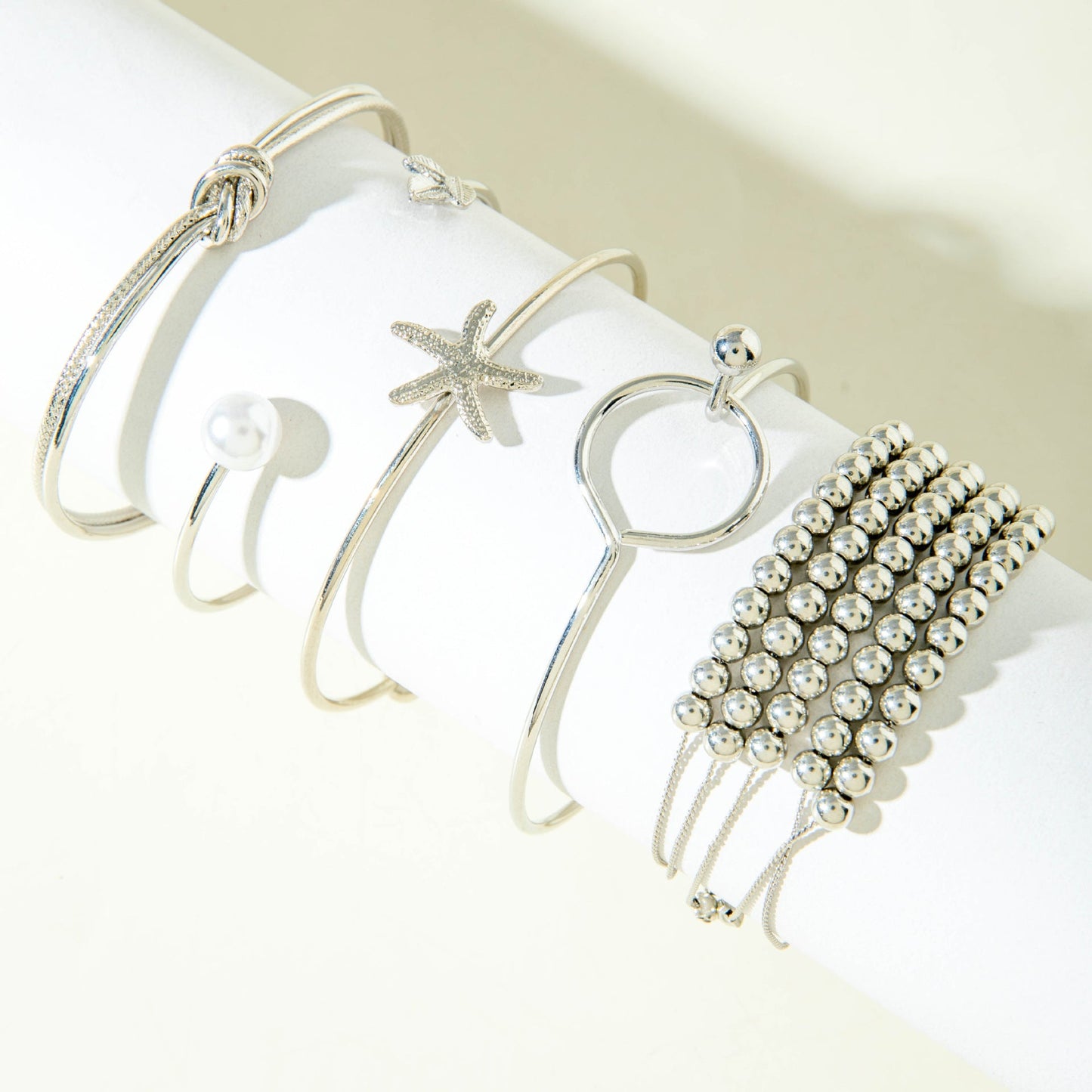 Vintage Geometric Open-Cuff Gold Bracelet Set