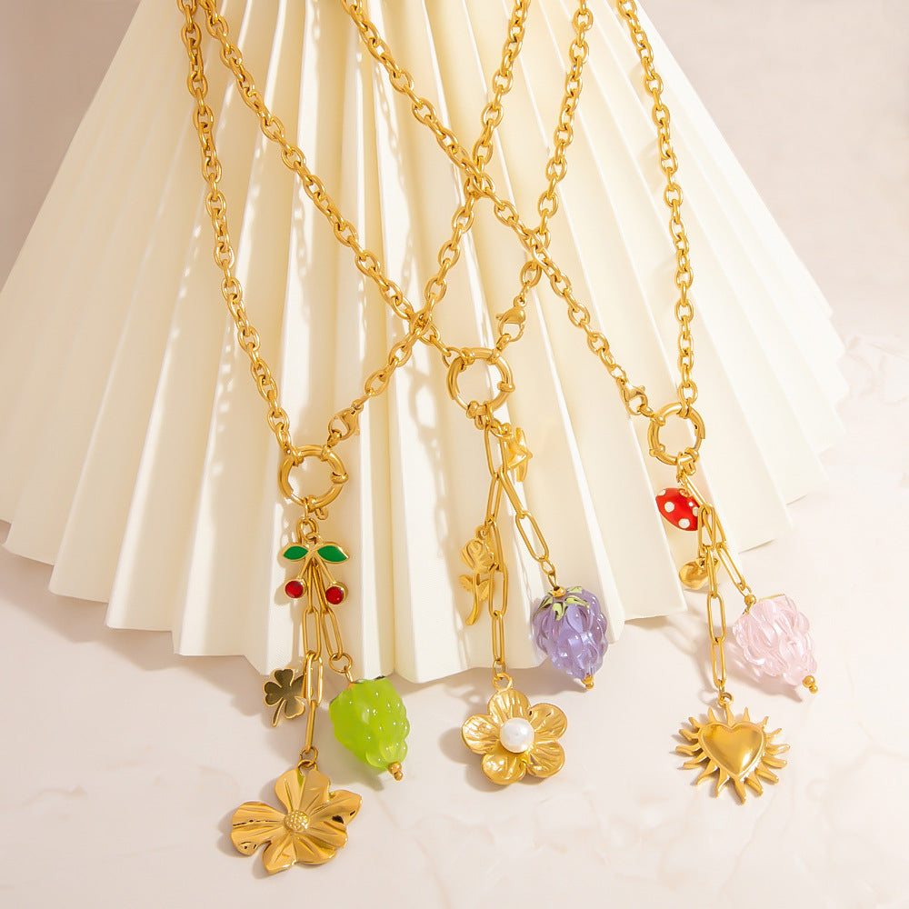 DIY Stainless Steel Butterfly And Star Pendant Necklace