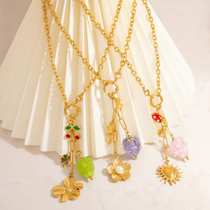 DIY Stainless Steel Butterfly And Star Pendant Necklace