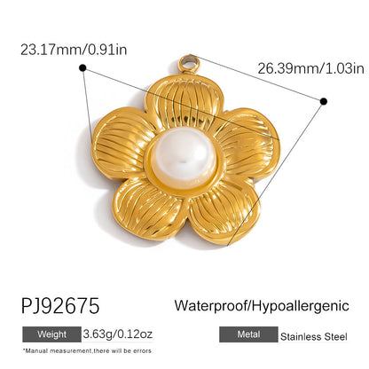 Heart Flower Pendant Accessories 18K Gold Plated Stainless Steel Jewelry