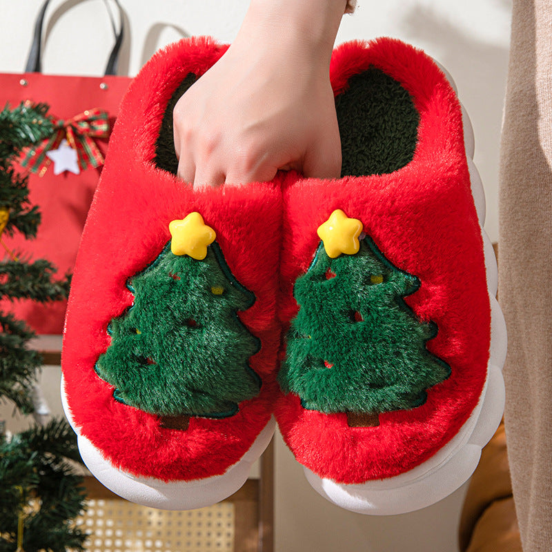 Cute Plush Cartoon Christmas Winter Slippers
