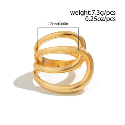 Hip-Hop Irregular Alloy Bracelet Set with Rhinestones and Pearls
