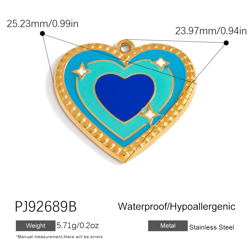 Heart Flower Pendant Accessories 18K Gold Plated Stainless Steel Jewelry