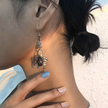New Spider Earrings Halloween Exaggerated Diablo European And American Earrings Personality Funny Design Sense Earrings