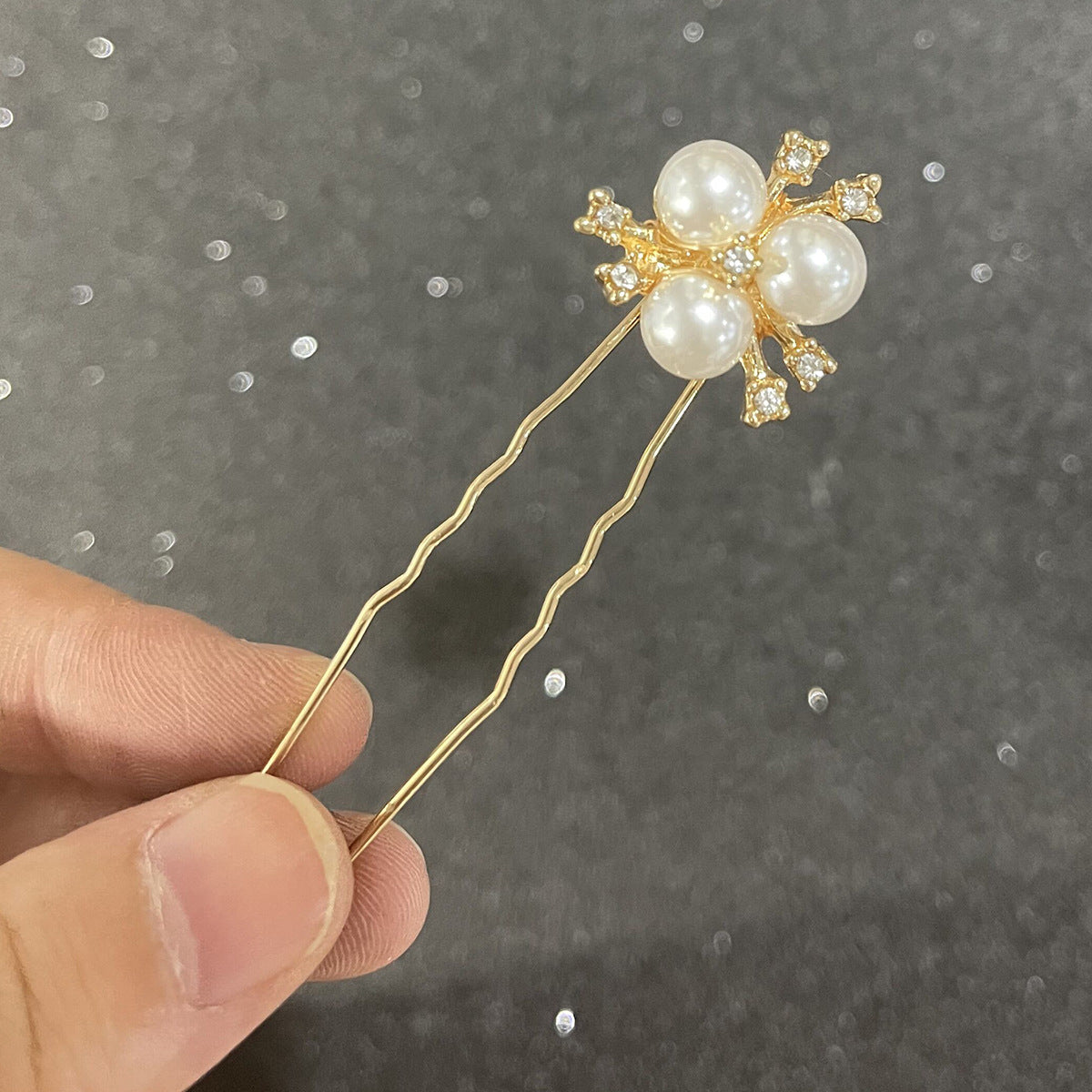 Bridal Hair Accessories Handmade Pearl Daisy Hairpins U-Shaped Hair Forks