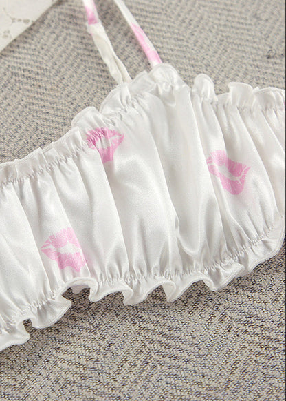 Satin Lounge Set With Kiss Print Design