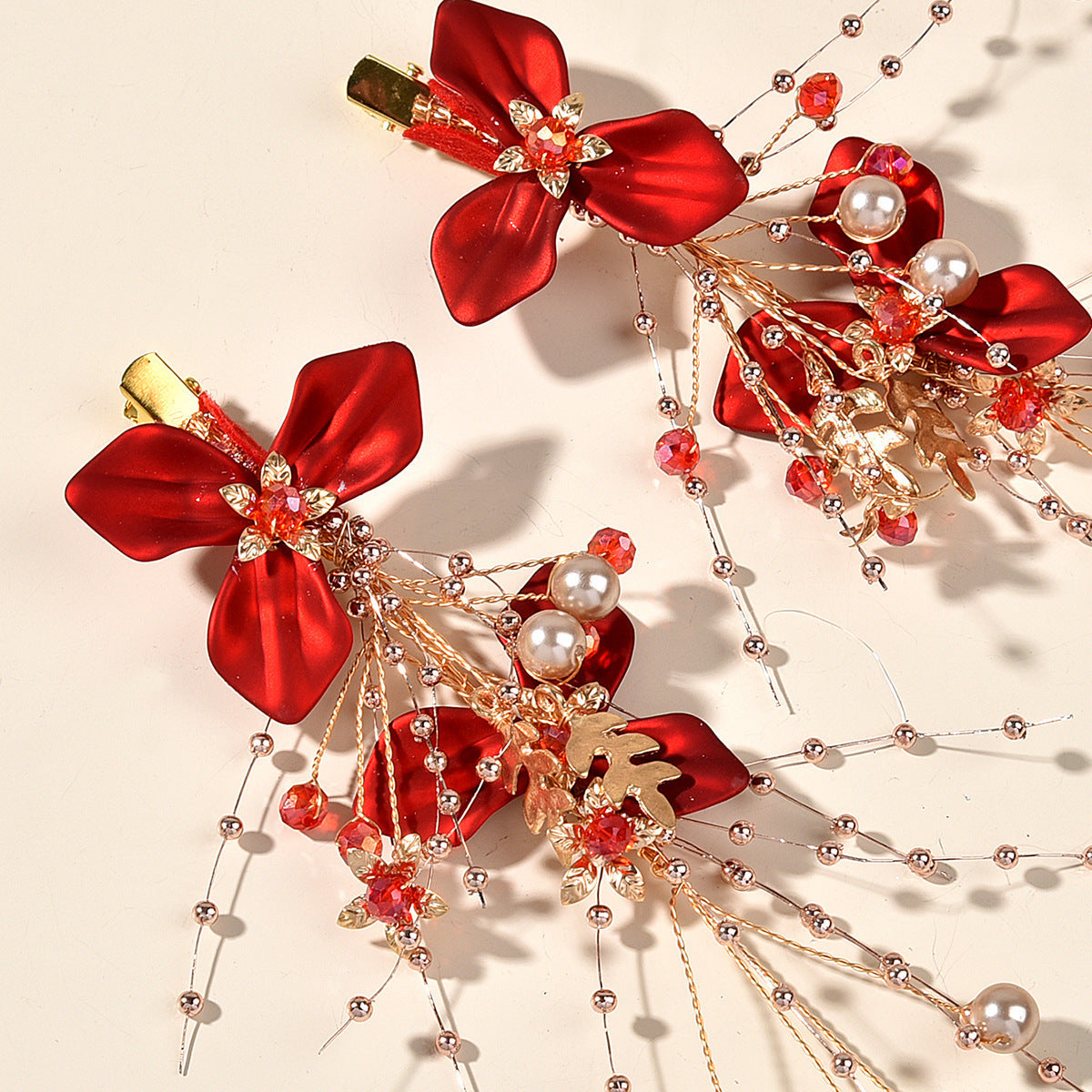 Bridal Floral Hair Clips Set for Wedding and Party
