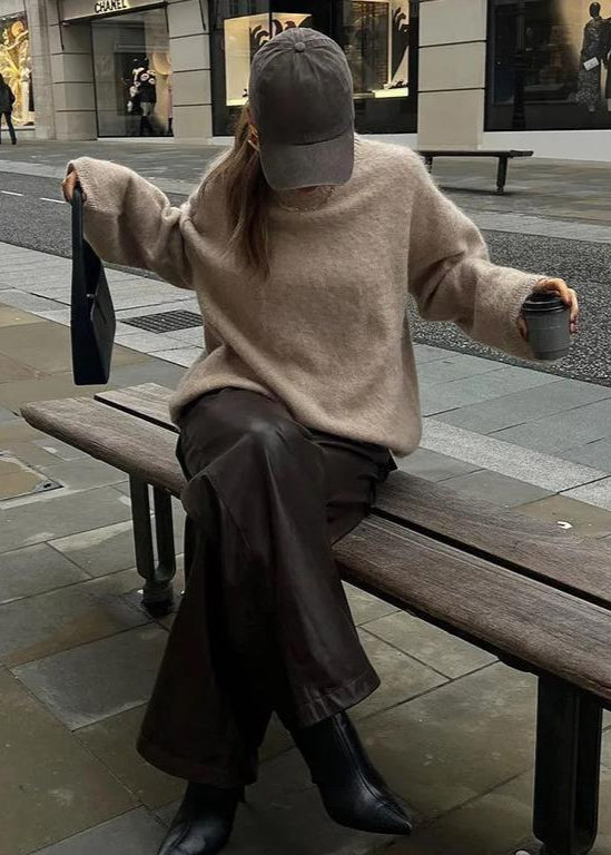 Oversized Mohair Blend Sweater With Plush Texture