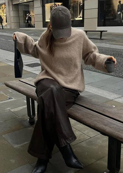 Oversized Mohair Blend Sweater With Plush Texture