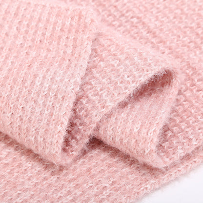 3 Pcs Winter Thermal Beanie Hat Scarf Gloves Sets