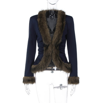 Trendy Casual Fleece Color Block Jacket