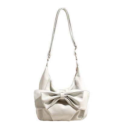 Fashionable Bow Decorated Shoulder Bag Stylish PU Crossbody Bag