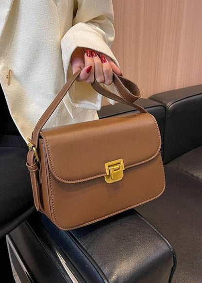 Compact PU Leather Crossbody Bag With Buckle