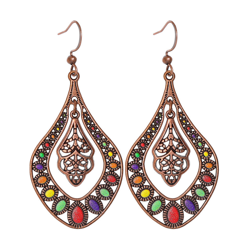 Vintage Bohemian Tassel Earrings with Hollow Design