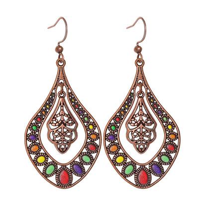 Vintage Bohemian Tassel Earrings with Hollow Design