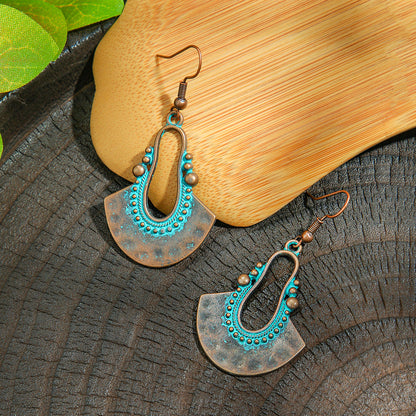 Vintage Style Alloy Earrings with Geometric Design and Bohemian Charm