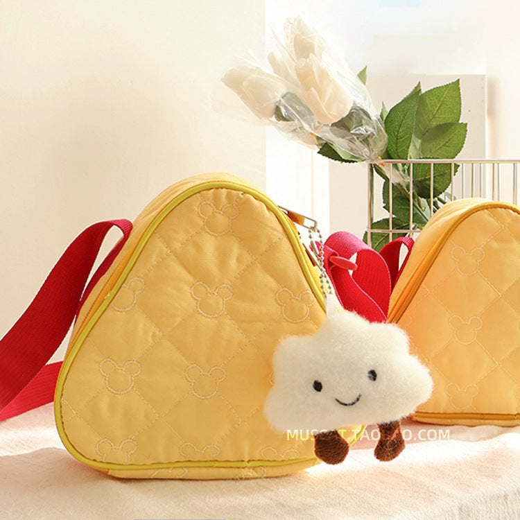 Cartoon Cheese Camera Bag Cute Portable Triangle Crossbody Bag